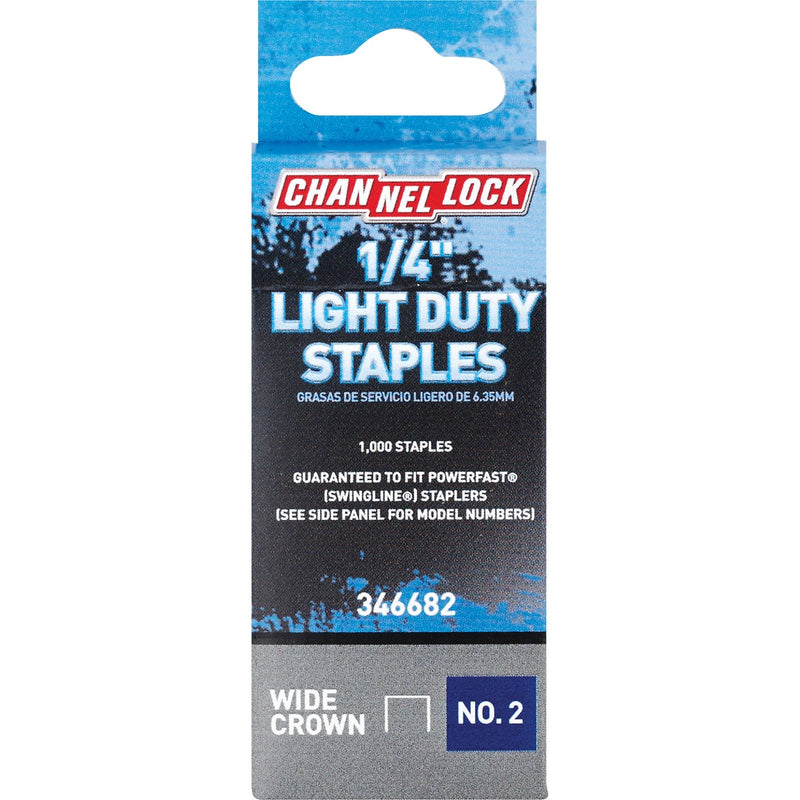 Channellock No. 2 Light Duty Wide Crown Staple, 1/4 In. (1000-Pack)