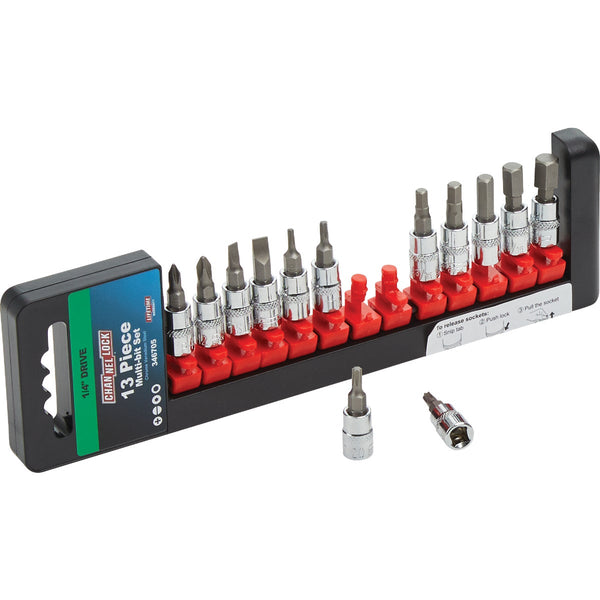 Channellock 1/4 In. Drive 6-Point Combination Socket Bit Set (13-Piece)