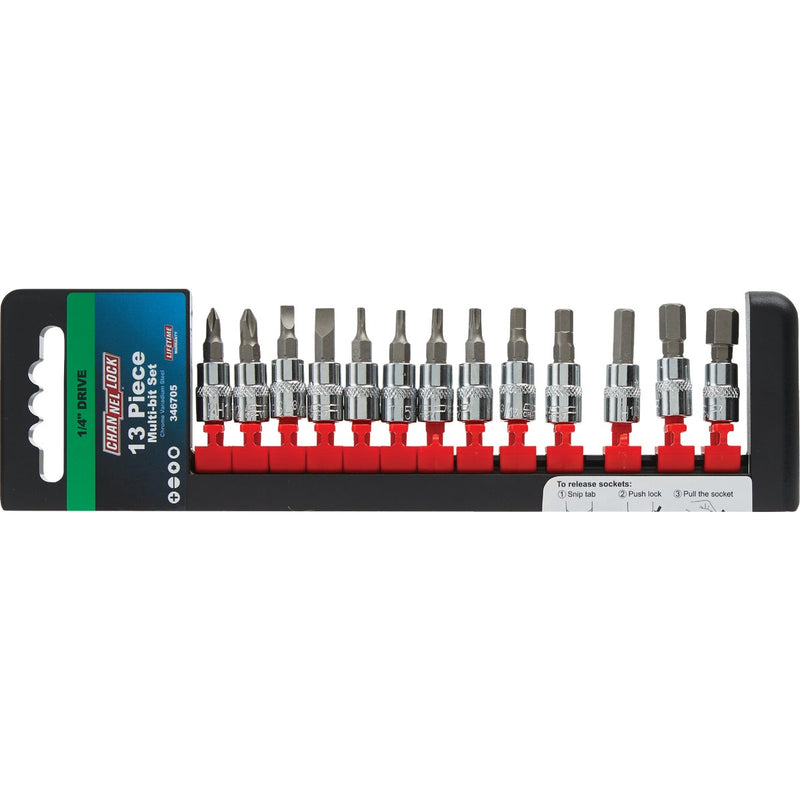 Channellock 1/4 In. Drive 6-Point Combination Socket Bit Set (13-Piece)