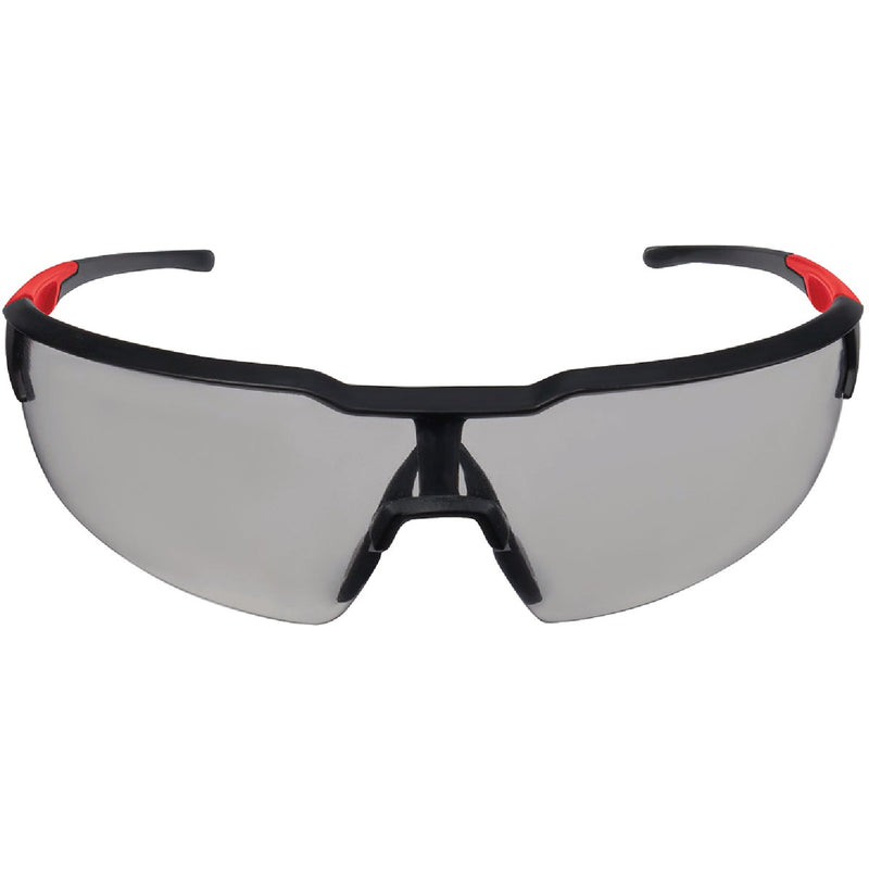 Milwaukee Red & Black Frame Safety Glasses with Gray Fog-Free Lenses