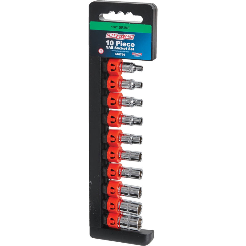 Channellock Standard 1/4 In. Drive 6-Point Shallow Socket Set (10-Piece)