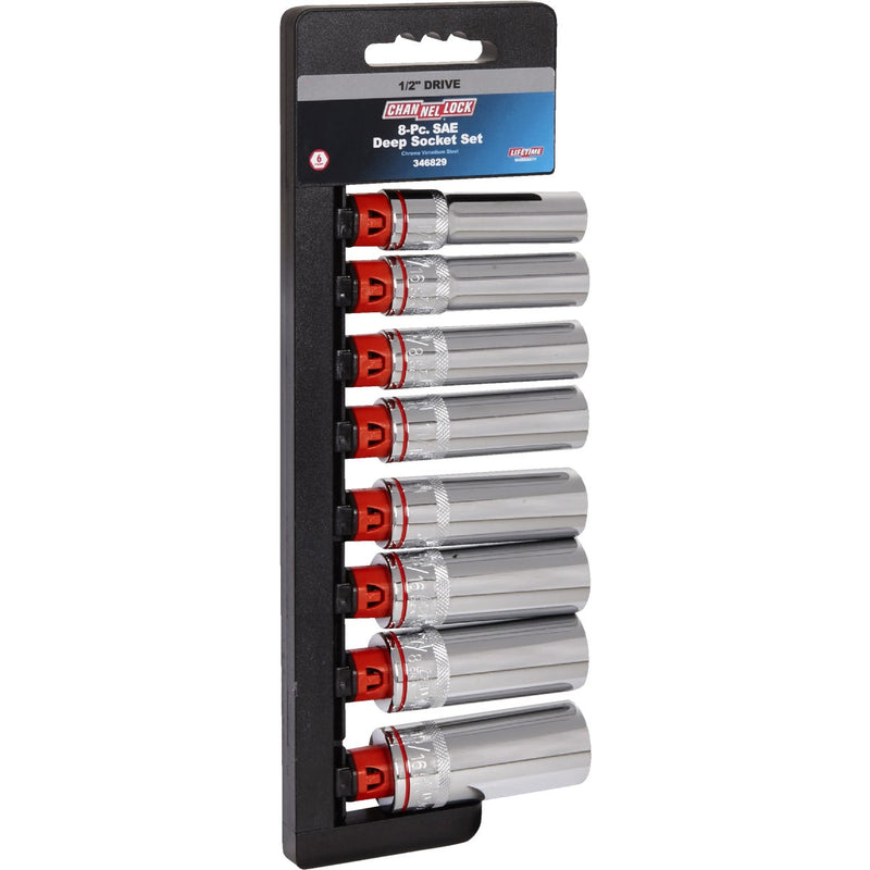 Channellock Standard 1/2 In. Drive 6-Point Deep Socket Set (8-Piece)