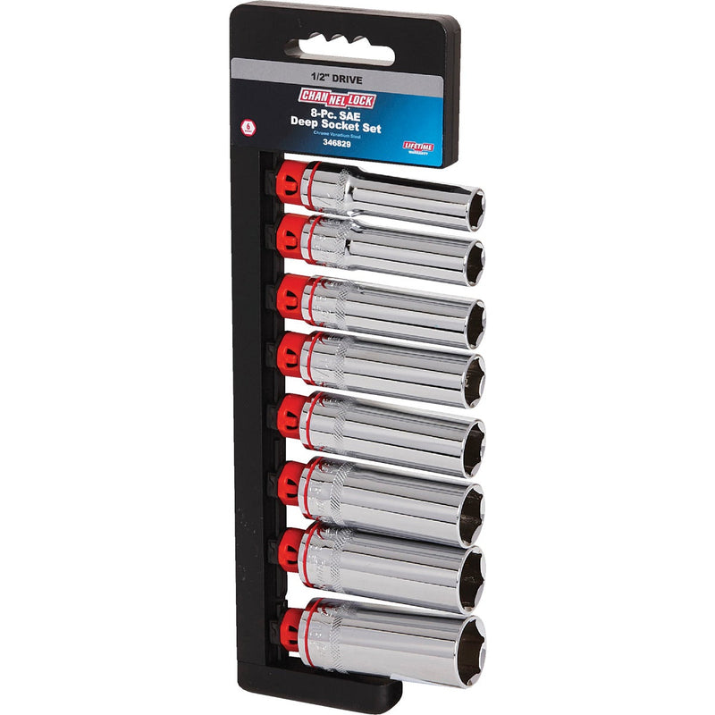 Channellock Standard 1/2 In. Drive 6-Point Deep Socket Set (8-Piece)