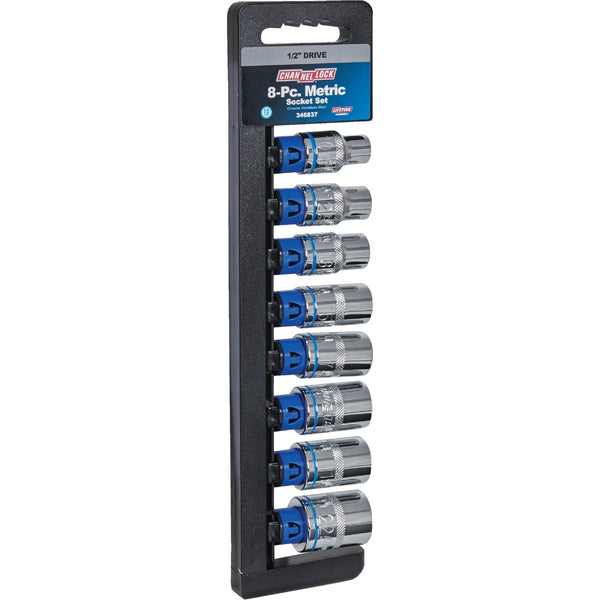 Channellock Metric 1/2 In. Drive 12-Point Shallow Socket Set (8-Piece)