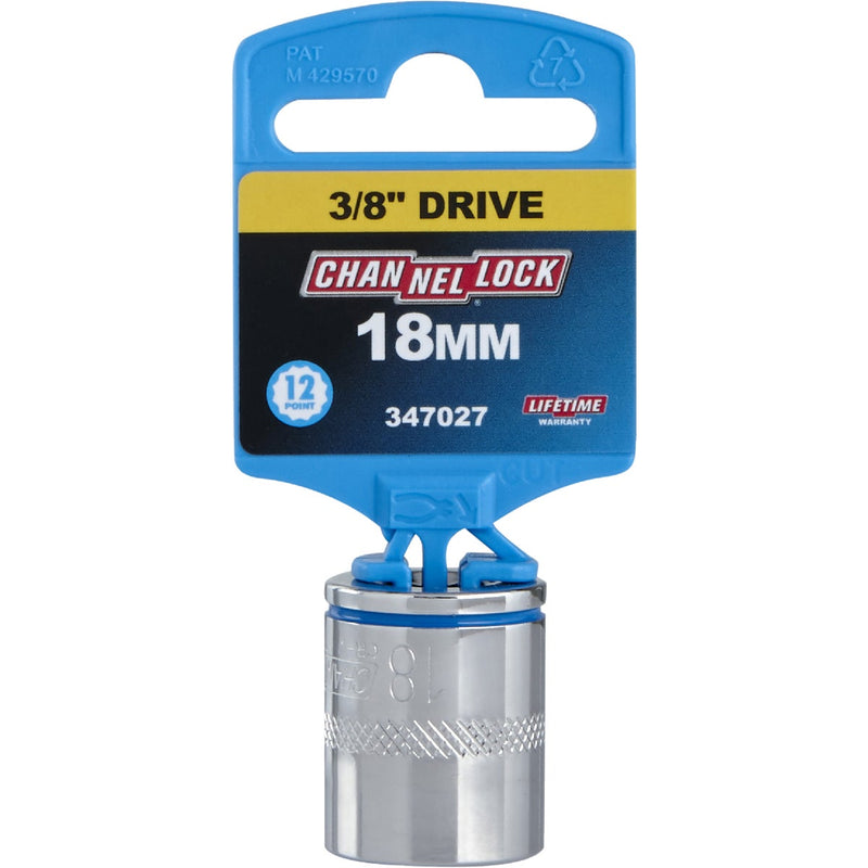 Channellock 3/8 In. Drive 18 mm 12-Point Shallow Metric Socket