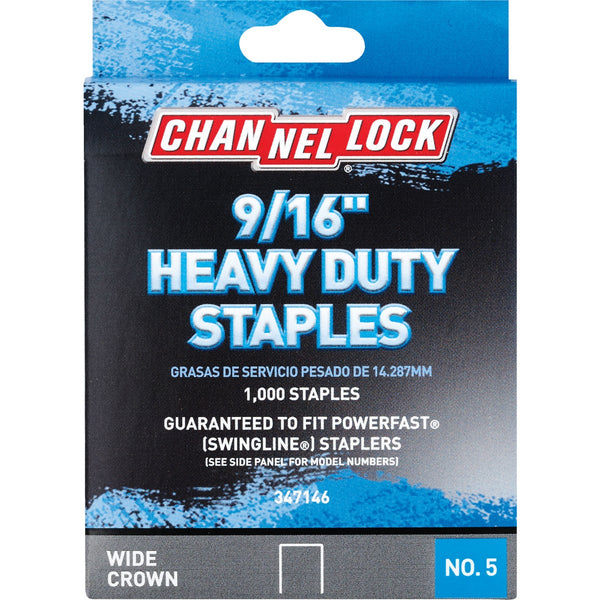 Channellock No. 5 Heavy-Duty Wide Crown Staple, 9/16 In. (1000-Pack)