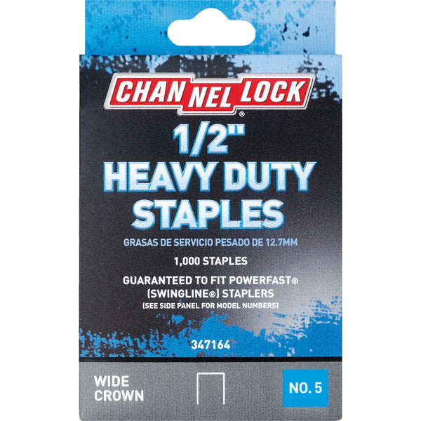 Channellock No. 5 Heavy-Duty Wide Crown Staple, 1/2 In. (1000-Pack)