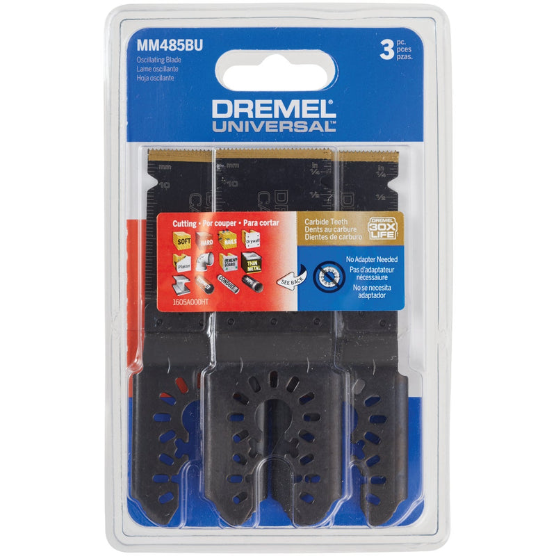 Dremel Universal 1-1/4 In. Carbide Flush Cut Oscillating Blade (3-Pack)