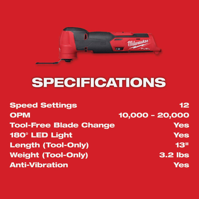 Milwaukee M12 FUEL Brushless Cordless Oscillating Multi-Tool (Tool Only)