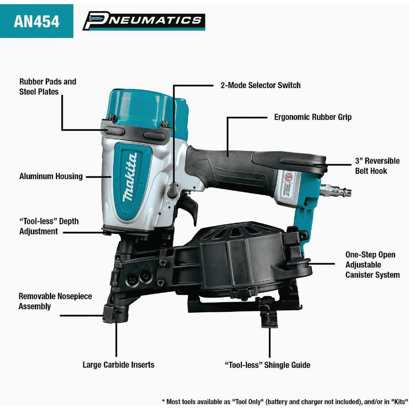 Makita Straight 1-3/4 In. Coil Roofing Nailer