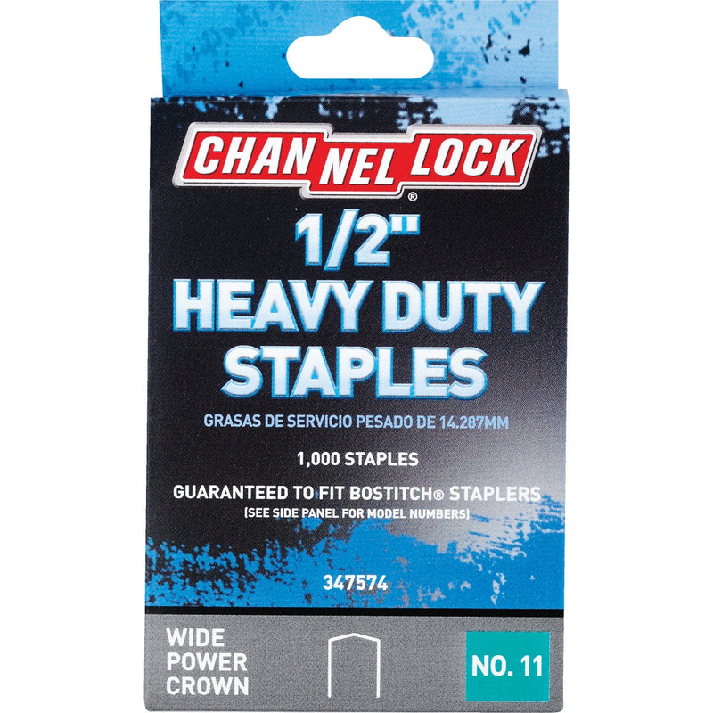 Channellock No. 11 Heavy-Duty Wide Power Crown Staple, 1/2 In. (1000-Pack)