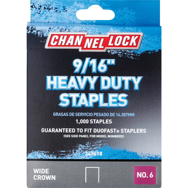 Channellock No. 6 Heavy-Duty Wide Crown Staple, 9/16 In. (1000-Pack)