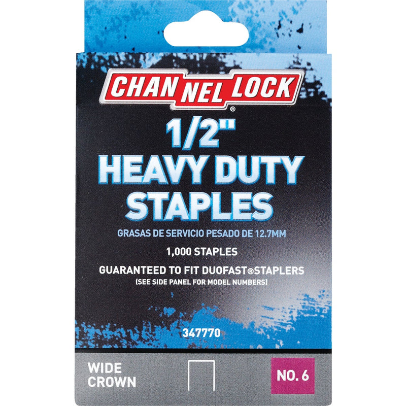 Channellock No. 6 Heavy-Duty Wide Crown Staple, 1/2 In. (1000-Pack)