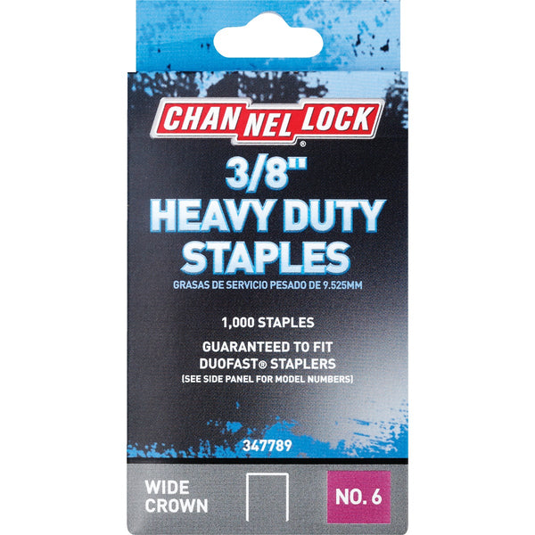 Channellock No. 6 Heavy-Duty Wide Crown Staple, 3/8 In. (1000-Pack)