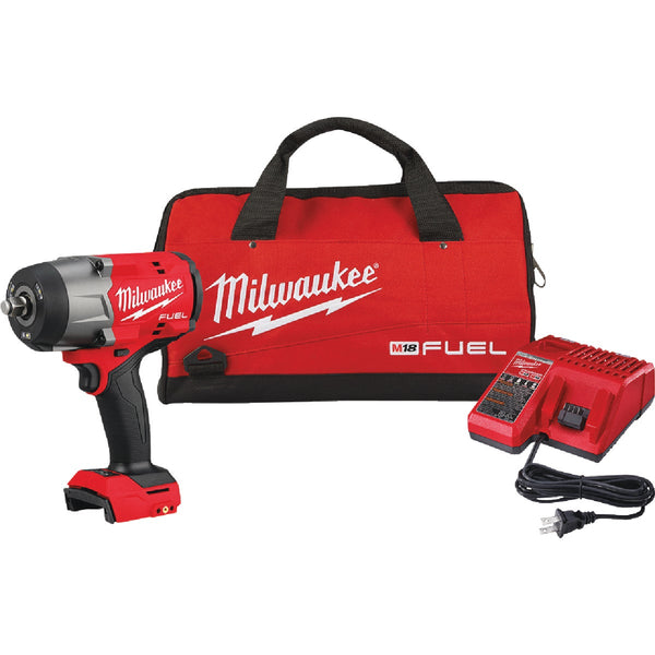 Milwaukee M18 FUEL Brushless 1/2 In. High Torque Cordless Impact Wrench Kit with Friction Ring & 5.0 Ah Resistant Battery & Charger