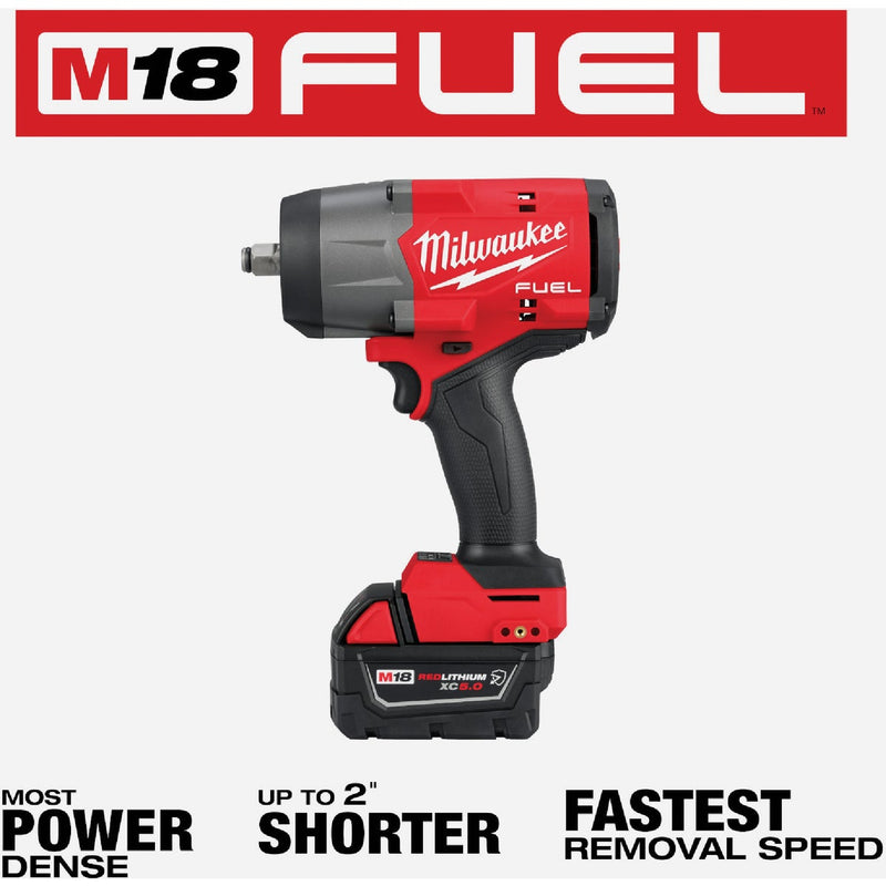 Milwaukee M18 FUEL Brushless 1/2 In. High Torque Cordless Impact Wrench Kit with Friction Ring & 5.0 Ah Resistant Battery & Charger