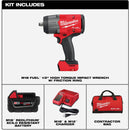 Milwaukee M18 FUEL Brushless 1/2 In. High Torque Cordless Impact Wrench Kit with Friction Ring & 5.0 Ah Resistant Battery & Charger