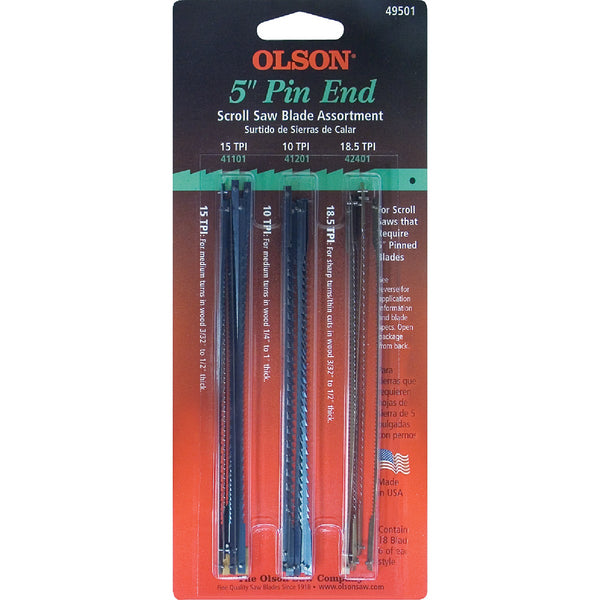 Olson Pin End Scroll Saw Blade Assortment (18 Piece)