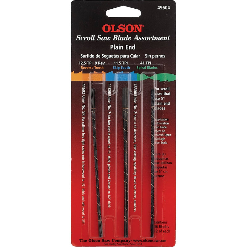 Olson Plain End Scroll Saw Blade Assortment (36 Piece)