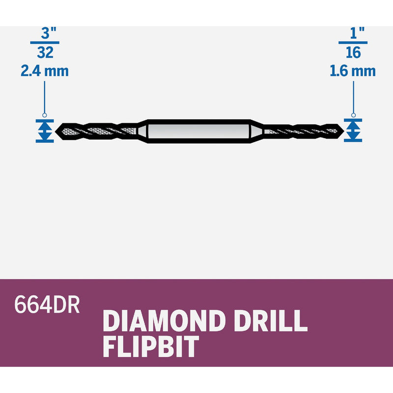 Dremel FlipBit 1/8 In. Diamond Glass Drilling Bit