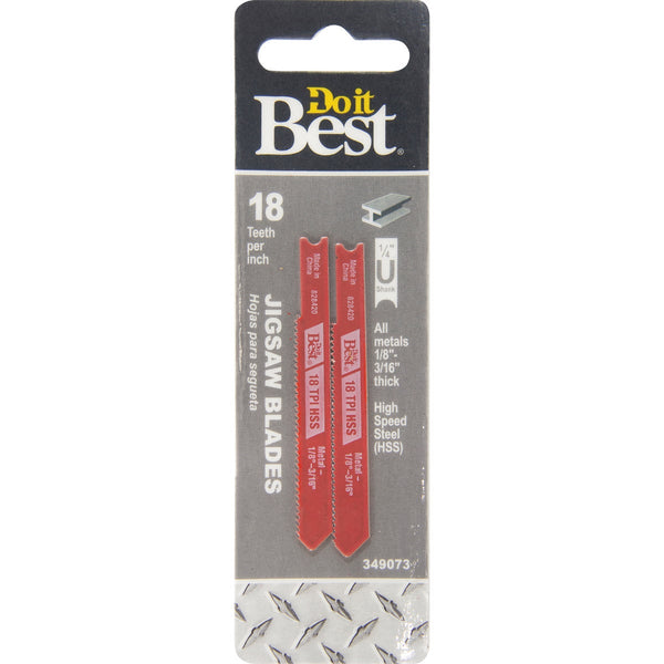 Do it Best U-Shank 3 In. x 18 TPI High Speed Steel Jig Saw Blade, Metal 1/8 to 3/16 In. (2-Pack)