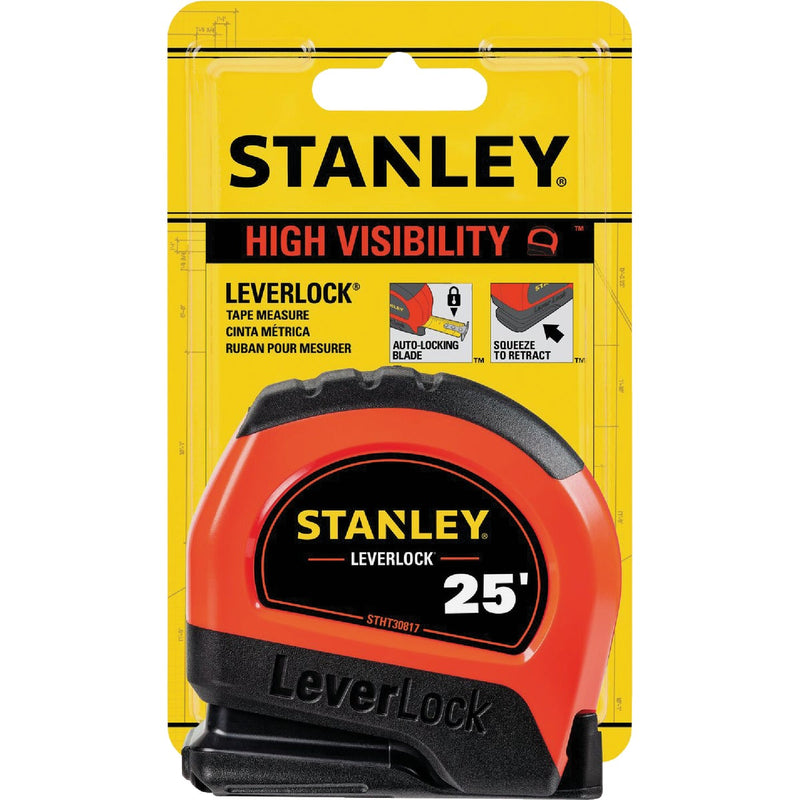 Stanley LeverLock 25 Ft. High-Visibility Tape Measure