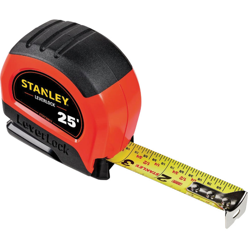 Stanley LeverLock 25 Ft. High-Visibility Tape Measure