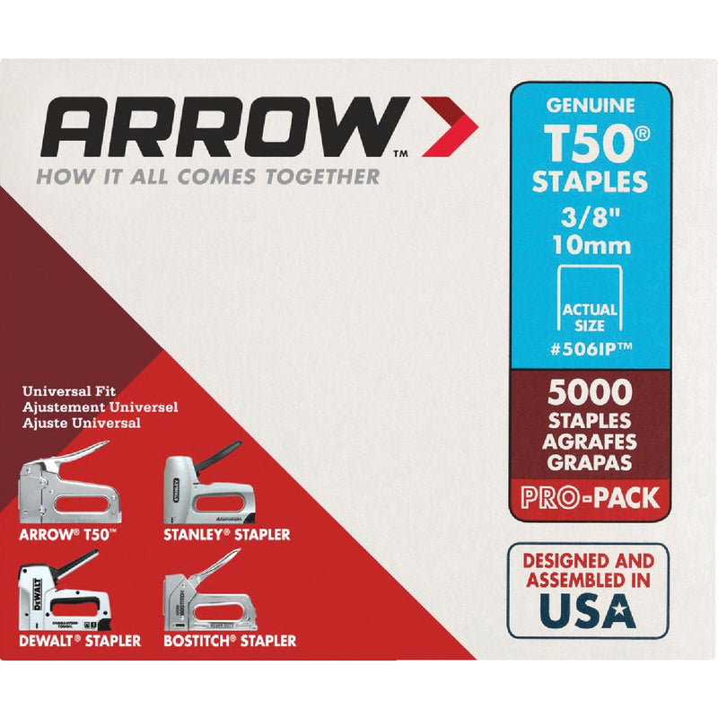 Arrow T50 Pro-Pack Heavy-Duty Staple, 3/8 In. (5000-Pack)