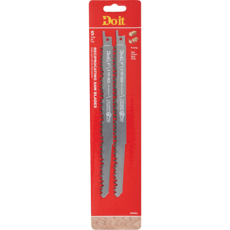 Do it Best Carbon Steel 9 In. 5 TPI Pruning Reciprocating Saw Blade (2-Pack)