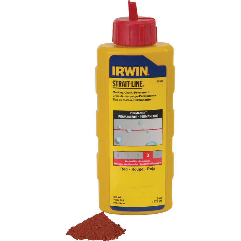 Irwin STRAIT-LINE 8 Oz. Red Permanent Chalk Line Chalk