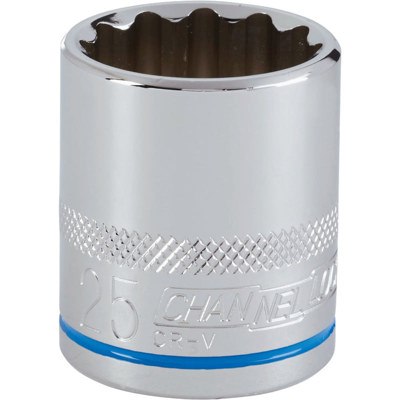 Channellock 1/2 In. Drive 25 mm 12-Point Shallow Metric Socket