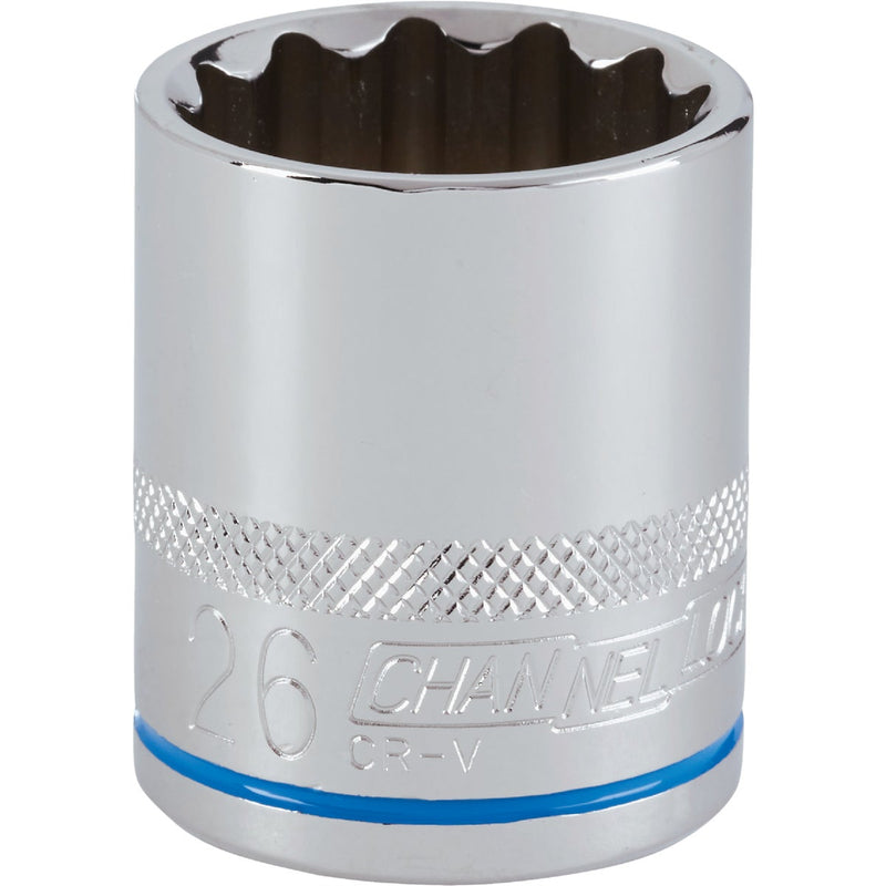 Channellock 1/2 In. Drive 26 mm 12-Point Shallow Metric Socket