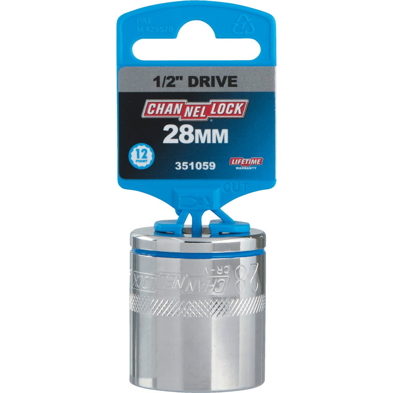 Channellock 1/2 In. Drive 28 mm 12-Point Shallow Metric Socket