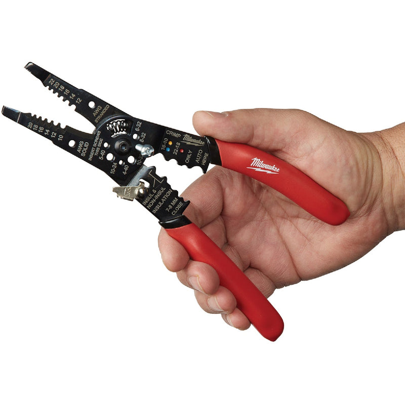 Milwaukee 9 In. 10-20 AWG Solid/12-22 AWG Stranded Multi-Purpose Wire Stripper/Cutter/Crimper