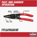 Milwaukee 9 In. 10-20 AWG Solid/12-22 AWG Stranded Multi-Purpose Wire Stripper/Cutter/Crimper