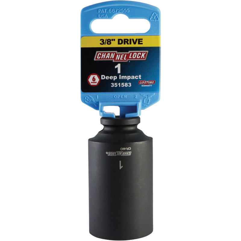 Channellock 3/8 In. Drive 1 In. 6-Point Deep Standard Impact Socket