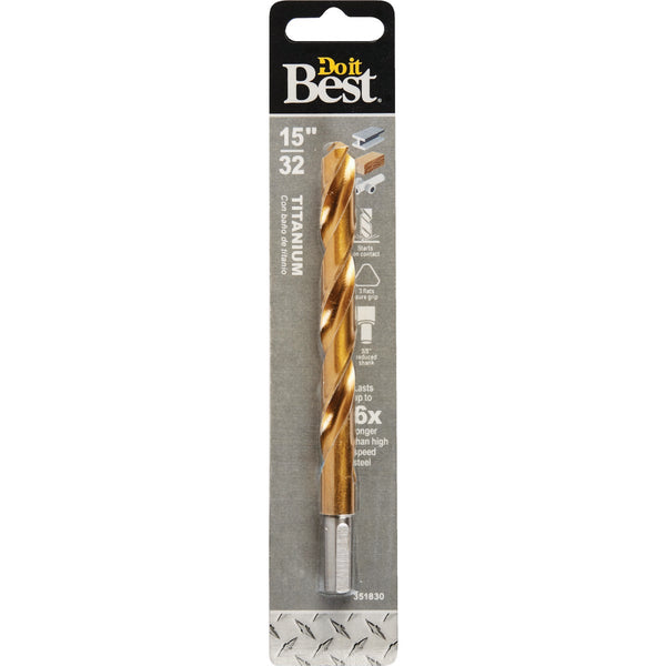 Do it Best 15/32 In. Titanium Drill Bit