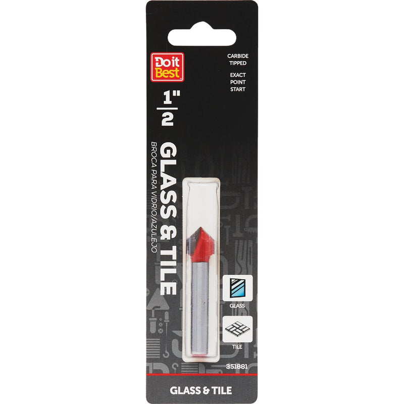 Do it Best 1/2 In. x 3-3/4 In. Carbide Glass & Tile Drill Bit