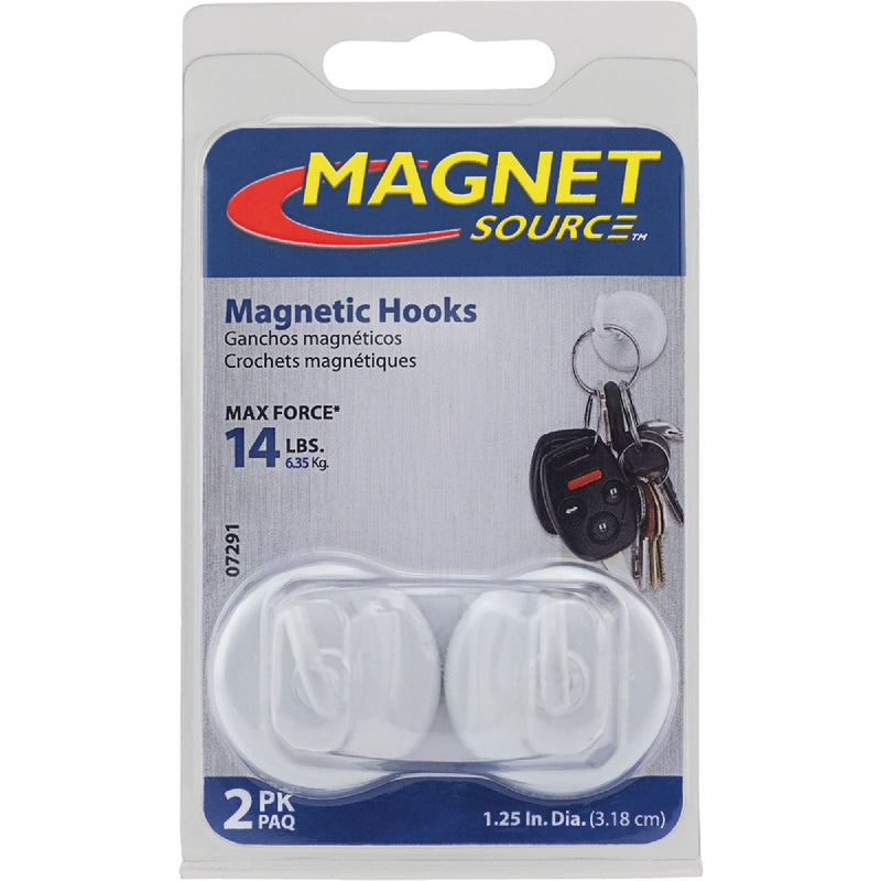 Master Magnetics 1-1/4 in. 14 Lb. Magnet Hooks (2-Pack)