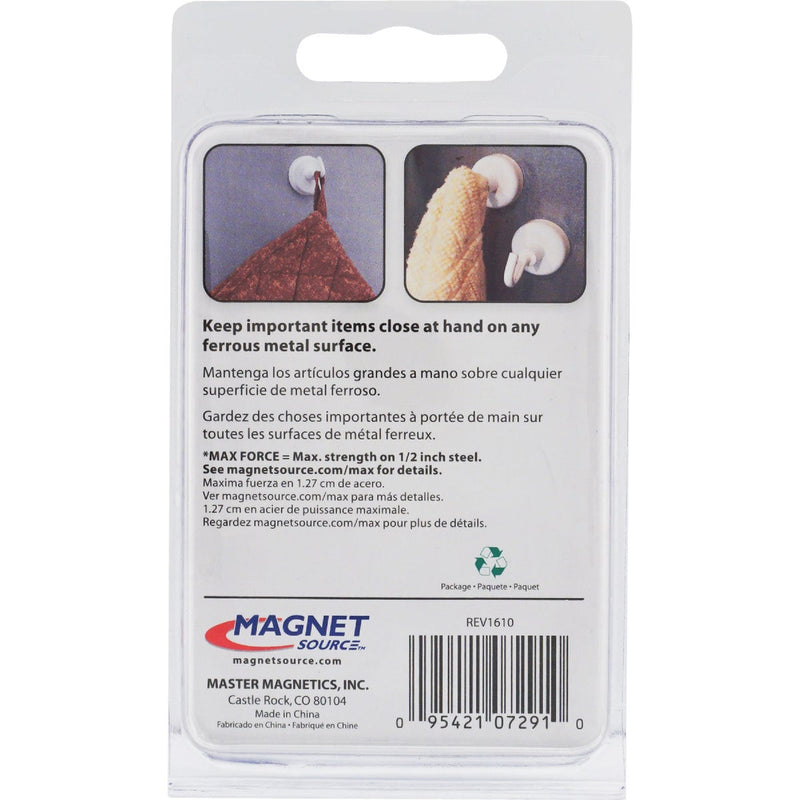 Master Magnetics 1-1/4 in. 14 Lb. Magnet Hooks (2-Pack)