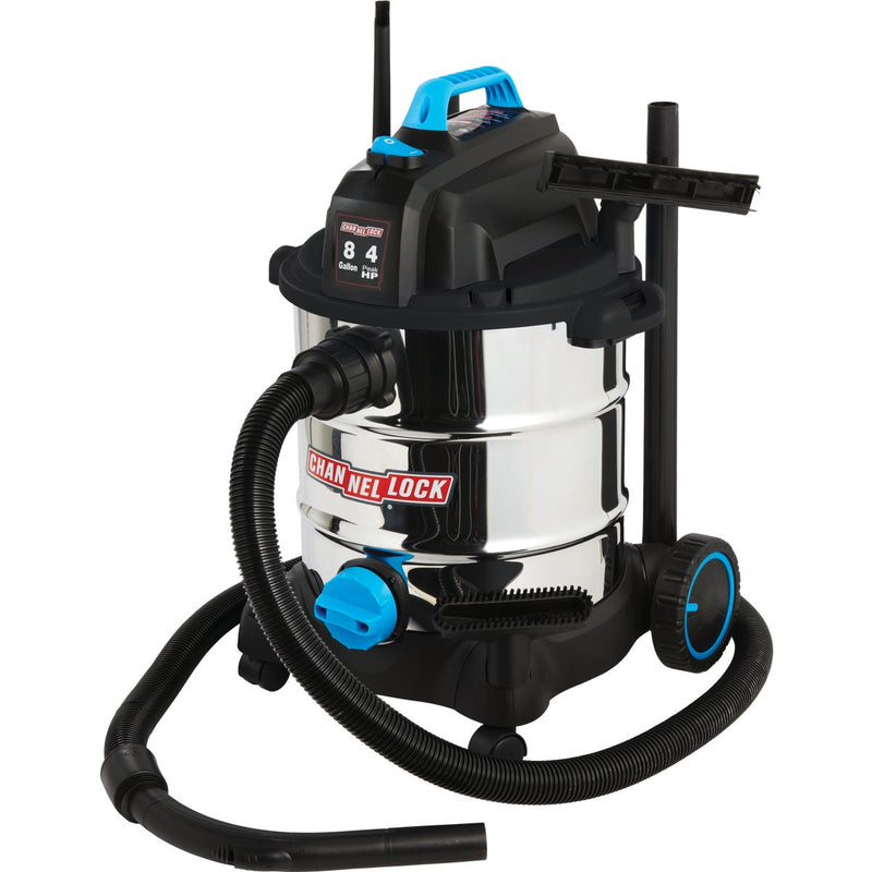 Channellock 8 Gal. 4.0-Peak HP Stainless Steel Wet/Dry Vacuum