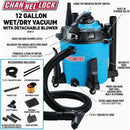 Channellock 12 Gal. 5.0-Peak HP Wet/Dry Vacuum with Blower