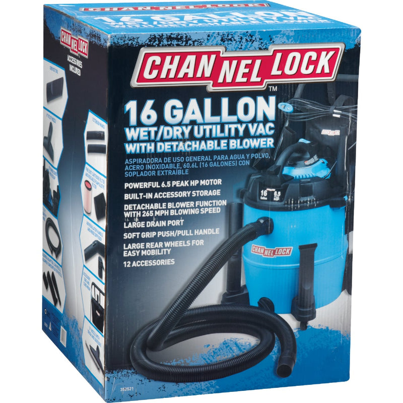 Channellock 16 Gal. 6.5-Peak HP Wet/Dry Vacuum with Blower