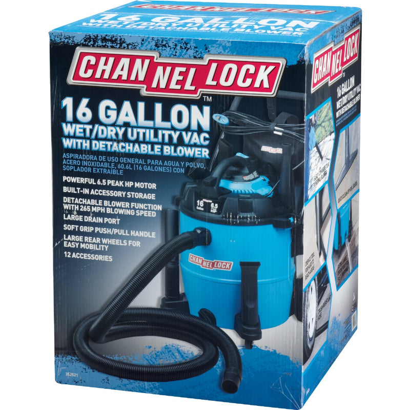 Channellock 16 Gal. 6.5-Peak HP Wet/Dry Vacuum with Blower