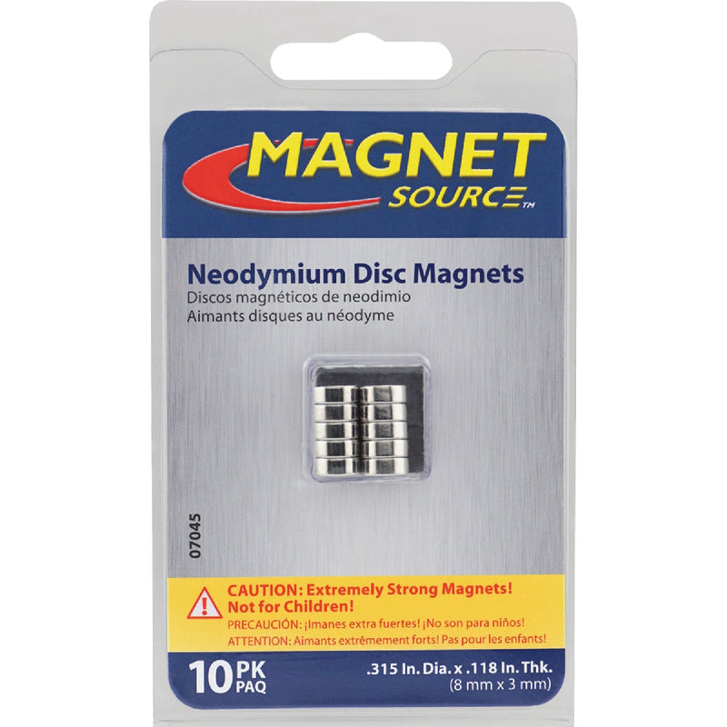 Master Magnetics 0.315 in. Neodymium Disc Magnet (10-Pack)