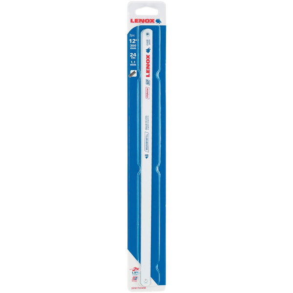 Lenox T2 12 In. x 24 TPI Bi-Metal Hacksaw Blade, Medium Metal (2-Pack)