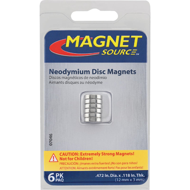 Master Magnetics 0.472 in. Neodymium Disc Magnet (6-Pack)