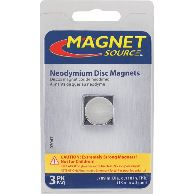 Master Magnetics 0.709 In. Neodymium Disc Magnet (3-Pack)