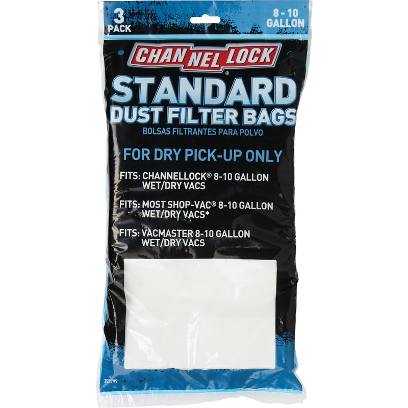 Channellock Paper Standard 8 to 10 Gal. Filter Vacuum Bag (3-Pack)