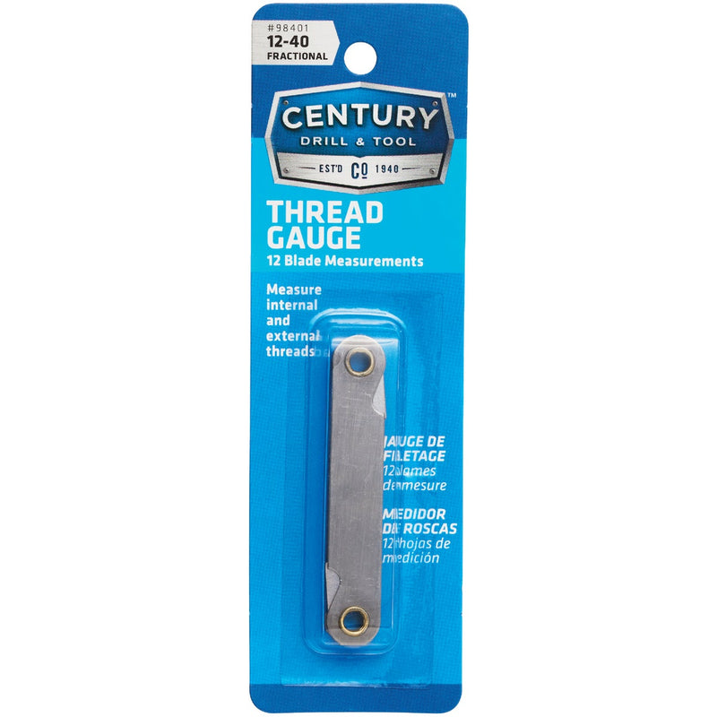 Century Drill & Tool 12-40 TPI Standard Screw Pitch Gauge